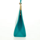 SAINT LAURENT Hand Bag Leather Light Blue Gold Auth 163601V-3