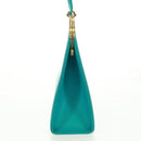 SAINT LAURENT Hand Bag Leather Light Blue Gold Auth 163601V-4