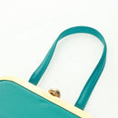 SAINT LAURENT Hand Bag Leather Light Blue Gold Auth 163601V-14