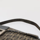 FENDI Zucchino Canvas Mamma Baguette Shoulder Bag Navy Silver Auth 163607-9
