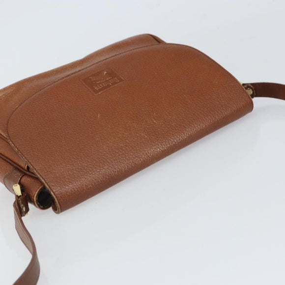 Burberrys Shoulder Bag Leather Brown Gold Auth 163613