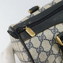 GUCCI GG Supreme Sherry Line Boston Bag PVC Navy Gold Red 111 02 006 Auth 163624-9