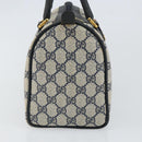 GUCCI GG Supreme Sherry Line Boston Bag PVC Navy Gold Red 111 02 006 Auth 163624-3