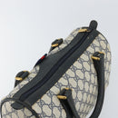 GUCCI GG Supreme Sherry Line Boston Bag PVC Navy Gold Red 111 02 006 Auth 163624-6