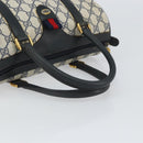 GUCCI GG Supreme Sherry Line Boston Bag PVC Navy Gold Red 111 02 006 Auth 163624-7