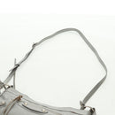 BALENCIAGA The Hip Shoulder Bag Leather Silver 242803 Auth 163625V-14