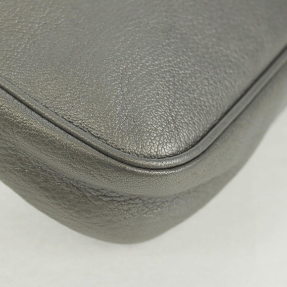 BALENCIAGA The Hip Shoulder Bag Leather Silver 242803 Auth 163625V