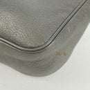 BALENCIAGA The Hip Shoulder Bag Leather Silver 242803 Auth 163625V-18