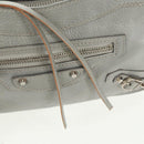 BALENCIAGA The Hip Shoulder Bag Leather Silver 242803 Auth 163625V-20