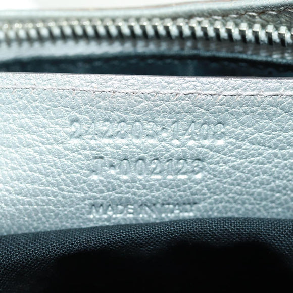 BALENCIAGA The Hip Shoulder Bag Leather Silver 242803 Auth 163625V