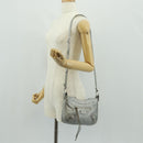 BALENCIAGA The Hip Shoulder Bag Leather Silver 242803 Auth 163625V-26
