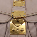Miu Miu Matelasse Shoulder Bag Leather Pink Gold Auth 163628-20