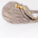 Miu Miu Matelasse Shoulder Bag Leather Pink Gold Auth 163628-3