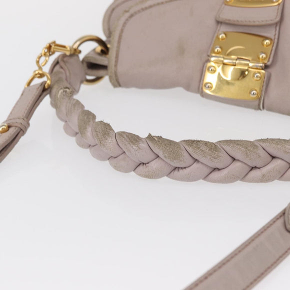 Miu Miu Matelasse Shoulder Bag Leather Pink Gold Auth 163628