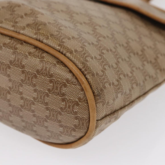 CELINE Macadam Canvas Hand Bag PVC Beige Gold Auth 163635