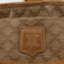 CELINE Macadam Canvas Hand Bag PVC Beige Gold Auth 163635-14