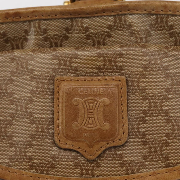 CELINE Macadam Canvas Hand Bag PVC Beige Gold Auth 163635