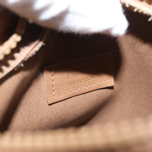 CELINE Macadam Canvas Hand Bag PVC Beige Gold Auth 163635