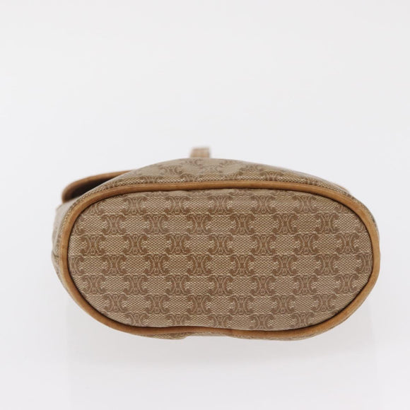 CELINE Macadam Canvas Hand Bag PVC Beige Gold Auth 163635
