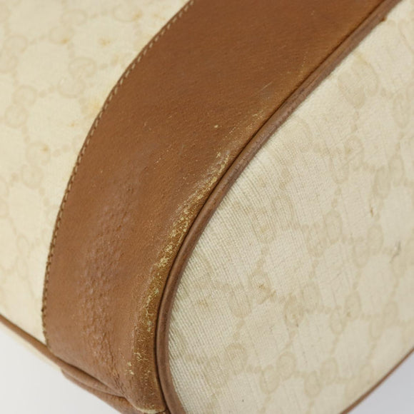 GUCCI GG Supreme Shoulder Bag PVC White Gold 41 02 085 Auth 163636