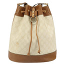 GUCCI GG Supreme Shoulder Bag PVC White Gold 41 02 085 Auth 163636-13