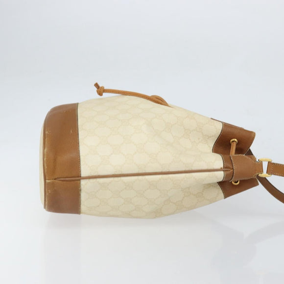 GUCCI GG Supreme Shoulder Bag PVC White Gold 41 02 085 Auth 163636