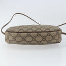 GUCCI GG Supreme Web Sherry Line Shoulder Bag PVC Beige Gold Auth 163639-5