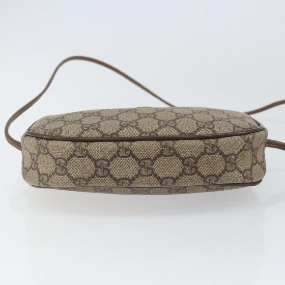 GUCCI GG Supreme Web Sherry Line Shoulder Bag PVC Beige Gold Auth 163639
