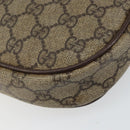GUCCI GG Supreme Web Sherry Line Shoulder Bag PVC Beige Gold Auth 163639-16