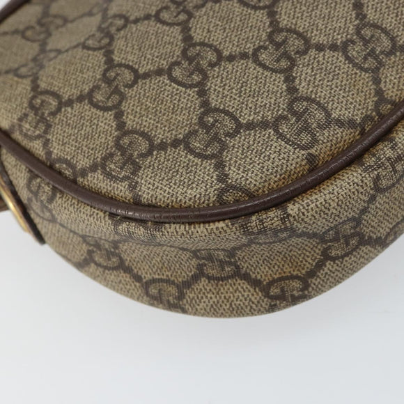 GUCCI GG Supreme Web Sherry Line Shoulder Bag PVC Beige Gold Auth 163639