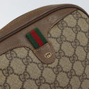 GUCCI GG Supreme Web Sherry Line Shoulder Bag PVC Beige Gold Auth 163639-18