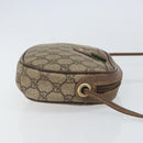 GUCCI GG Supreme Web Sherry Line Shoulder Bag PVC Beige Gold Auth 163639-3