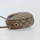 GUCCI GG Supreme Web Sherry Line Shoulder Bag PVC Beige Gold Auth 163639-4