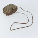 GUCCI GG Supreme Web Sherry Line Shoulder Bag PVC Beige Gold Auth 163639-7
