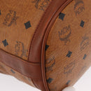 MCM Logogram Vicetos Shoulder Bag PVC Leather Brown Gold Auth 163640-15