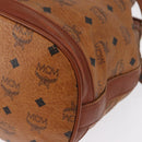 MCM Logogram Vicetos Shoulder Bag PVC Leather Brown Gold Auth 163640-16