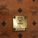 MCM Logogram Vicetos Shoulder Bag PVC Leather Brown Gold Auth 163640-12