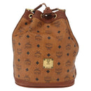 MCM Logogram Vicetos Shoulder Bag PVC Leather Brown Gold Auth 163640-13
