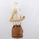 MCM Logogram Vicetos Shoulder Bag PVC Leather Brown Gold Auth 163640-24