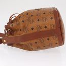 MCM Logogram Vicetos Shoulder Bag PVC Leather Brown Gold Auth 163640-4