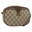 GUCCI GG Supreme Web Sherry Line Bag PVC Beige Gold 007 58 6112 1030 Auth 163653-1