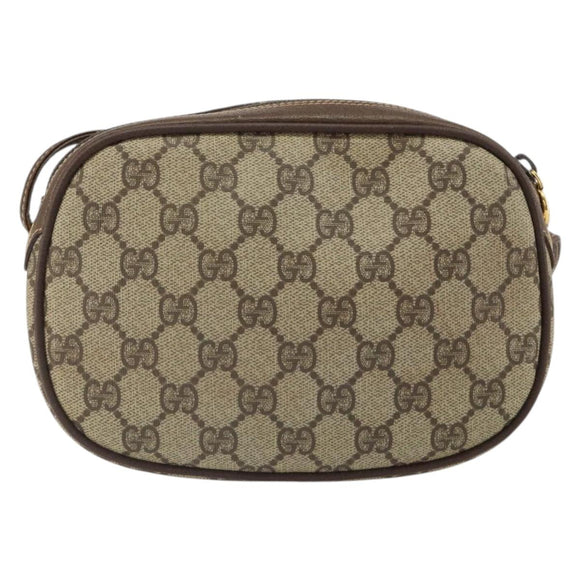 GUCCI GG Supreme Web Sherry Line Bag PVC Beige Gold 007 58 6112 1030 Auth 163653