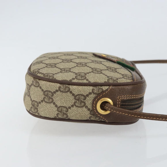 GUCCI GG Supreme Web Sherry Line Bag PVC Beige Gold 007 58 6112 1030 Auth 163653