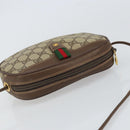 GUCCI GG Supreme Web Sherry Line Bag PVC Beige Gold 007 58 6112 1030 Auth 163653-6