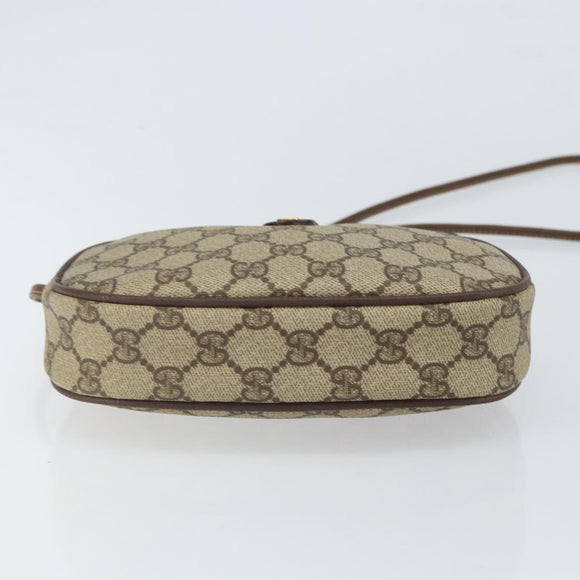 GUCCI GG Supreme Web Sherry Line Bag PVC Beige Gold 007 58 6112 1030 Auth 163653