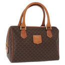 CELINE Macadam Canvas Boston Bag PVC Leather Brown Gold Auth 163655-1