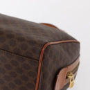 CELINE Macadam Canvas Boston Bag PVC Leather Brown Gold Auth 163655-16