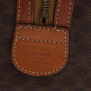 CELINE Macadam Canvas Boston Bag PVC Leather Brown Gold Auth 163655-12