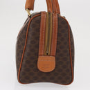 CELINE Macadam Canvas Boston Bag PVC Leather Brown Gold Auth 163655-3