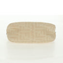 FENDI Zucca Canvas Mamma Baguette Shoulder Bag Beige Silver Auth 163656V-10